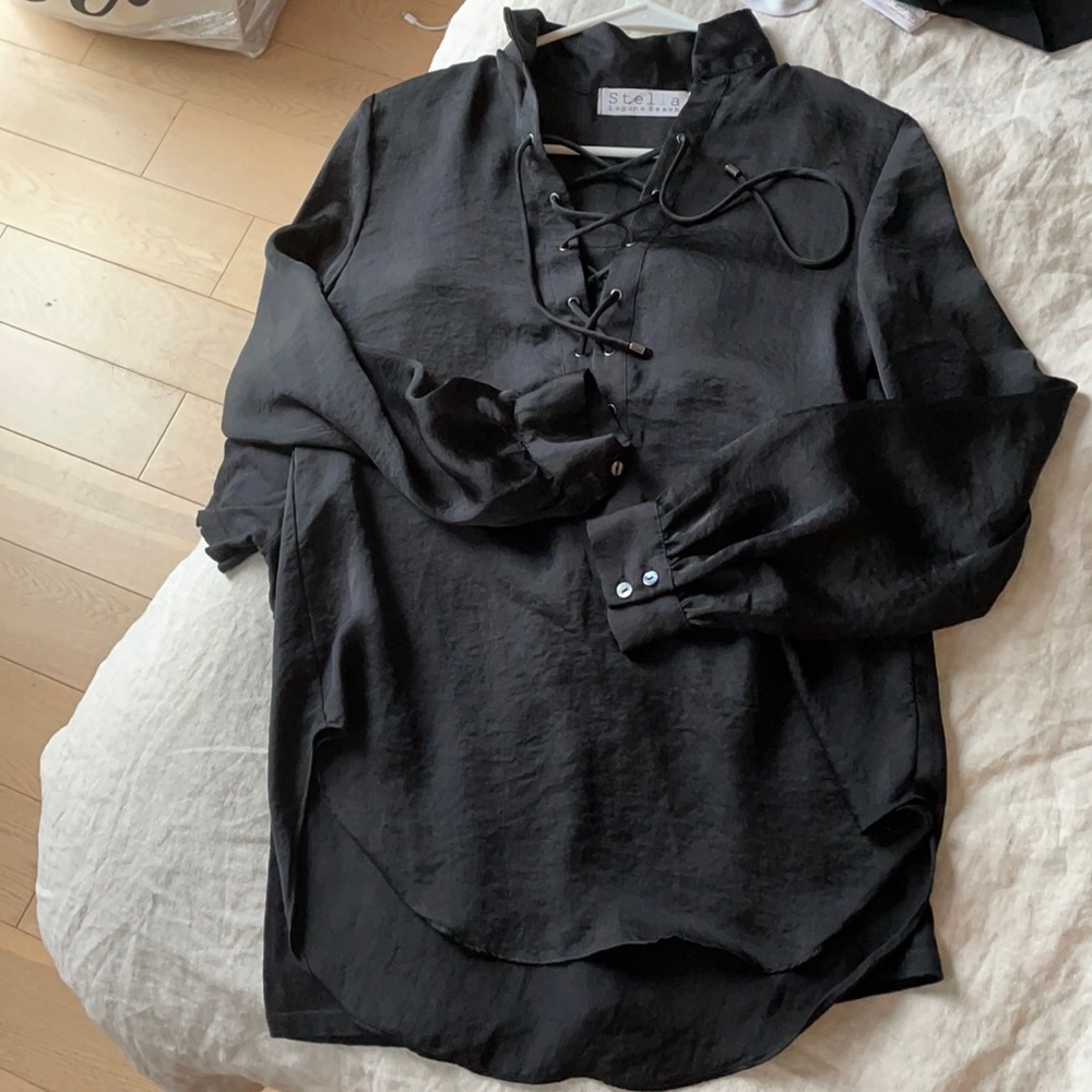 Black Satin Shirt